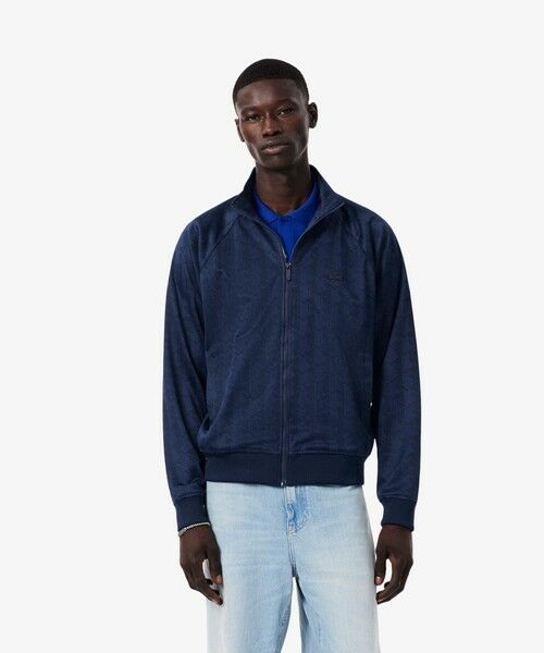 LACOSTE / ラコステ スウェット | 同色モノグラムジャカード トラックジャケット（ネイビー）