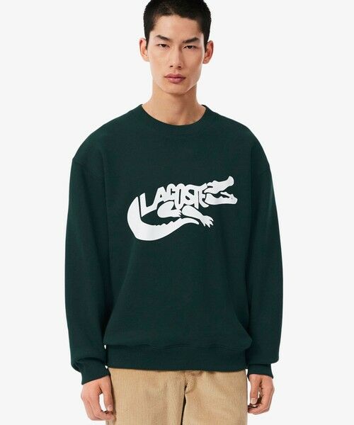 LACOSTE / ラコステ スウェット | ブランドネームワニロゴ クルーネックスウェット(ダークグリーン)