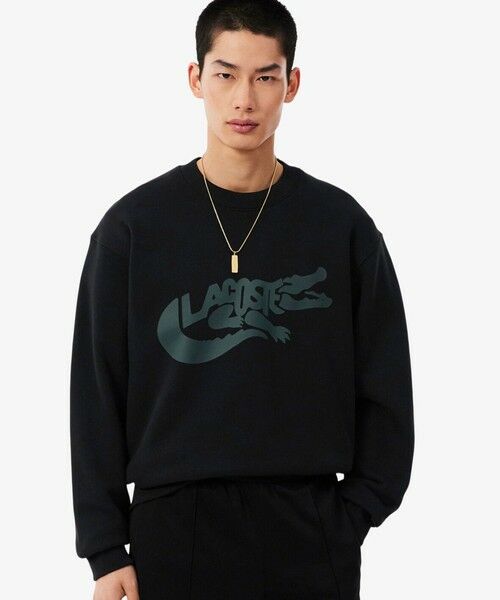 LACOSTE / ラコステ スウェット | ブランドネームワニロゴ クルーネックスウェット(ブラック)