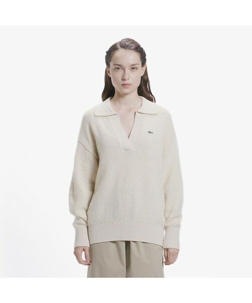 LACOSTE / ラコステ ニット・セーター | ラメミックススキッパーニットプルオーバー（アイボリー）