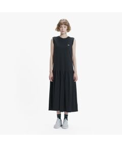 LACOSTE / ラコステ ミニ丈・ひざ丈ワンピース | ローウエストノースリーブ鹿の子ドレス