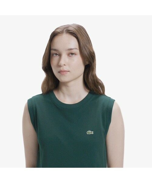 LACOSTE / ラコステ ミニ丈・ひざ丈ワンピース | ローウエストノースリーブ鹿の子ドレス | 詳細2