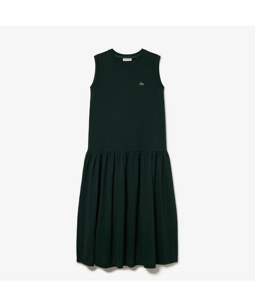 LACOSTE / ラコステ ミニ丈・ひざ丈ワンピース | ローウエストノースリーブ鹿の子ドレス | 詳細3