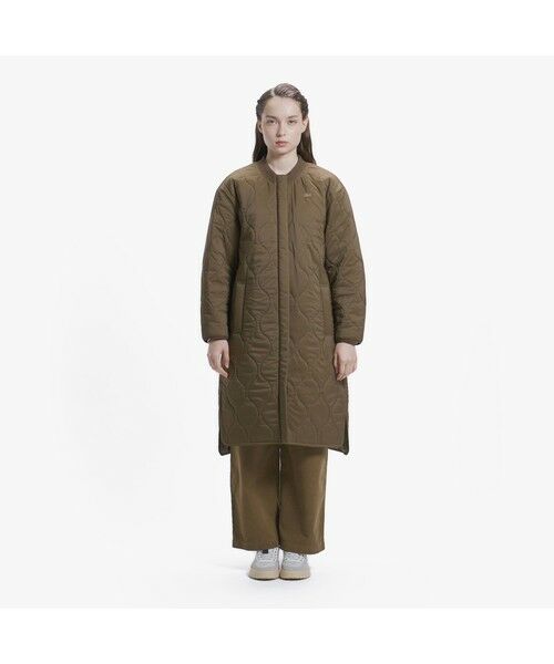 LACOSTE / ラコステ その他アウター | ウェーブキルトロング中綿コート（ブラウン）