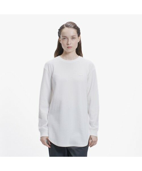 LACOSTE / ラコステ Tシャツ | ラウンドヘム ワッフルロングスリーブTシャツ（オフホワイト）