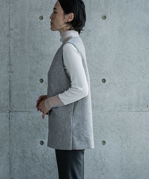 la.f...(大きいサイズ) / ラ・エフ(おおきいサイズ) シャツ・ブラウス | 【大きいサイズ/洗濯機で洗える】キーホールネックMIXツィードブラウスジレ | 詳細6