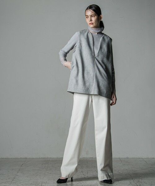 la.f...(大きいサイズ) / ラ・エフ(おおきいサイズ) シャツ・ブラウス | 【大きいサイズ/洗濯機で洗える】キーホールネックMIXツィードブラウスジレ | 詳細13