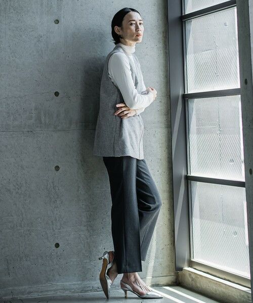 la.f...(大きいサイズ) / ラ・エフ(おおきいサイズ) シャツ・ブラウス | 【大きいサイズ/洗濯機で洗える】キーホールネックMIXツィードブラウスジレ | 詳細2