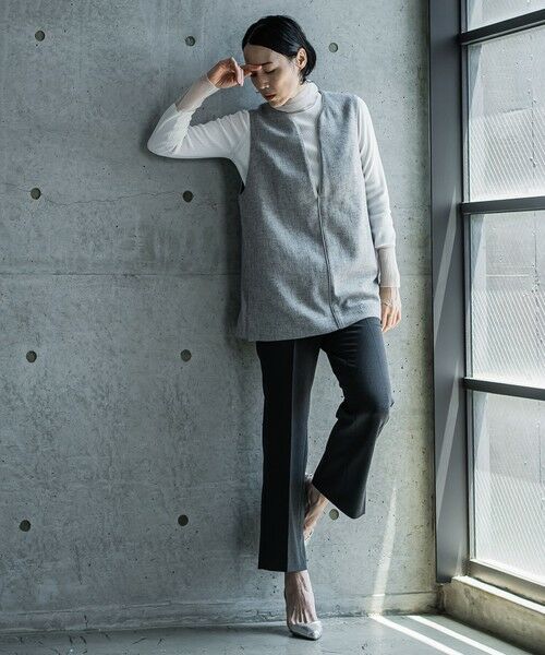 la.f...(大きいサイズ) / ラ・エフ(おおきいサイズ) シャツ・ブラウス | 【大きいサイズ/洗濯機で洗える】キーホールネックMIXツィードブラウスジレ | 詳細3