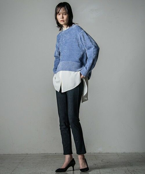 la.f...(大きいサイズ) / ラ・エフ(おおきいサイズ) シャツ・ブラウス | 【大きいサイズ】【洗濯機で洗える/抗ピル機能/防シワ性/吸水速乾/2WAYストレッチ】とろみ素材メランジツイルシャツ | 詳細10