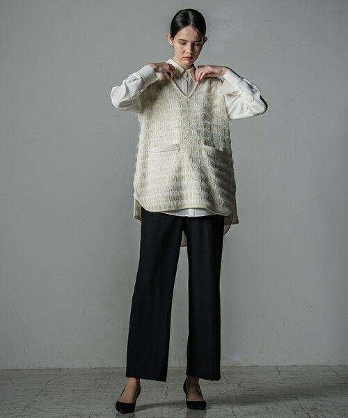 la.f...(大きいサイズ) / ラ・エフ(おおきいサイズ) シャツ・ブラウス | 【大きいサイズ】【洗濯機で洗える/抗ピル機能/防シワ性/吸水速乾/2WAYストレッチ】とろみ素材メランジツイルシャツ | 詳細16