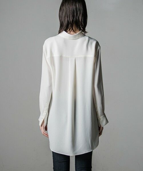 la.f...(大きいサイズ) / ラ・エフ(おおきいサイズ) シャツ・ブラウス | 【大きいサイズ】【洗濯機で洗える/抗ピル機能/防シワ性/吸水速乾/2WAYストレッチ】とろみ素材メランジツイルシャツ | 詳細5