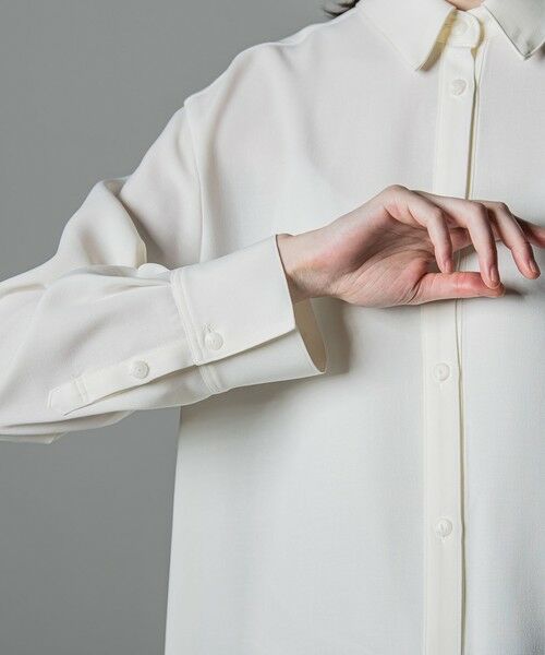 la.f...(大きいサイズ) / ラ・エフ(おおきいサイズ) シャツ・ブラウス | 【大きいサイズ】【洗濯機で洗える/抗ピル機能/防シワ性/吸水速乾/2WAYストレッチ】とろみ素材メランジツイルシャツ | 詳細7