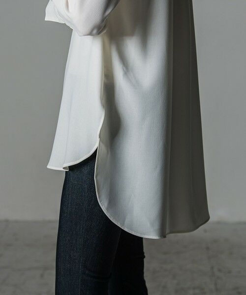 la.f...(大きいサイズ) / ラ・エフ(おおきいサイズ) シャツ・ブラウス | 【大きいサイズ】【洗濯機で洗える/抗ピル機能/防シワ性/吸水速乾/2WAYストレッチ】とろみ素材メランジツイルシャツ | 詳細8