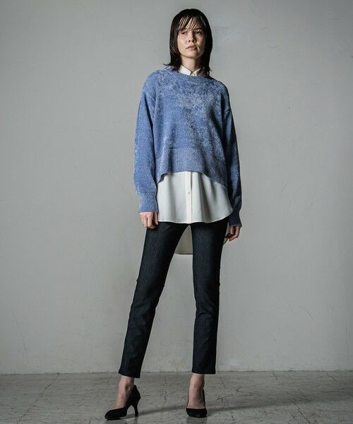 la.f...(大きいサイズ) / ラ・エフ(おおきいサイズ) シャツ・ブラウス | 【大きいサイズ】【洗濯機で洗える/抗ピル機能/防シワ性/吸水速乾/2WAYストレッチ】とろみ素材メランジツイルシャツ | 詳細9