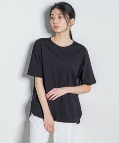 【大きいサイズ】サテンドッキングデザインTシャツ≪洗濯機で洗える≫