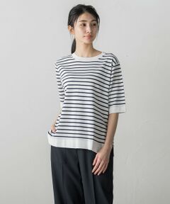 la.f...(大きいサイズ) / ラ・エフ(おおきいサイズ) ニット・セーター | 【大きいサイズ】VIS Tシャツニットプルオーバー≪手洗い可能≫