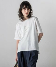 【大きいサイズ】刺しゅうコンパクトTシャツ≪洗濯機で洗える≫