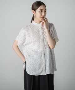 la.f...(大きいサイズ) / ラ・エフ(おおきいサイズ) シャツ・ブラウス | 【大きいサイズ】ジョーゼット幾何プリントブラウス≪洗濯機で洗える/紫外線防止/接触冷感/吸水速乾≫