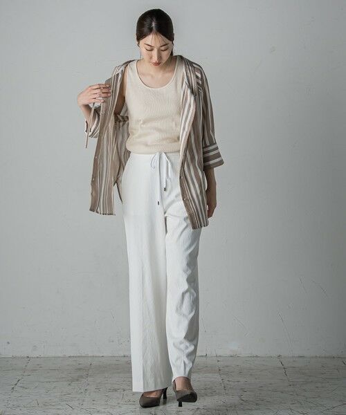 la.f...(大きいサイズ) / ラ・エフ(おおきいサイズ) シャツ・ブラウス | 【大きいサイズ】セミシアーストライプブラウス≪洗濯機で洗える≫ | 詳細16