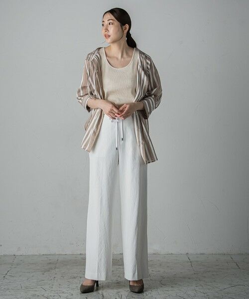 la.f...(大きいサイズ) / ラ・エフ(おおきいサイズ) シャツ・ブラウス | 【大きいサイズ】セミシアーストライプブラウス≪洗濯機で洗える≫ | 詳細17