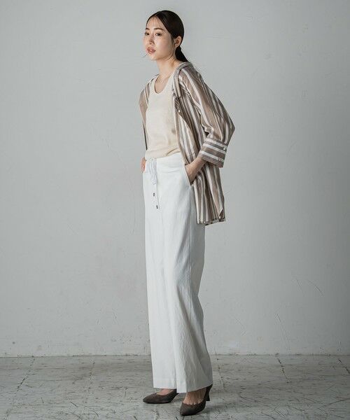 la.f...(大きいサイズ) / ラ・エフ(おおきいサイズ) シャツ・ブラウス | 【大きいサイズ】セミシアーストライプブラウス≪洗濯機で洗える≫ | 詳細18