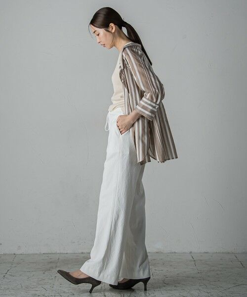 la.f...(大きいサイズ) / ラ・エフ(おおきいサイズ) シャツ・ブラウス | 【大きいサイズ】セミシアーストライプブラウス≪洗濯機で洗える≫ | 詳細19