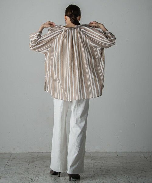 la.f...(大きいサイズ) / ラ・エフ(おおきいサイズ) シャツ・ブラウス | 【大きいサイズ】セミシアーストライプブラウス≪洗濯機で洗える≫ | 詳細20