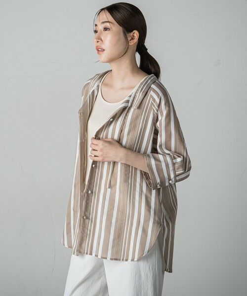 la.f...(大きいサイズ) / ラ・エフ(おおきいサイズ) シャツ・ブラウス | 【大きいサイズ】セミシアーストライプブラウス≪洗濯機で洗える≫ | 詳細23