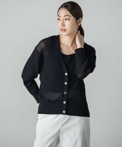 la.f...(大きいサイズ) / ラ・エフ(おおきいサイズ) カーディガン・ボレロ | 【大きいサイズ】メッシュニットカーディガン≪手洗い可能≫