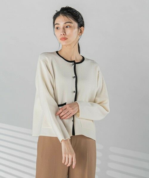 la.f...(大きいサイズ) / ラ・エフ(おおきいサイズ) ニット・セーター | 【大きいサイズ】配色トリムニット≪手洗い可能≫ | 詳細10