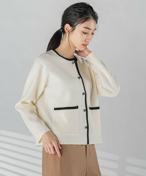 la.f...(大きいサイズ) / ラ・エフ(おおきいサイズ) ニット・セーター | 【大きいサイズ】配色トリムニット≪手洗い可能≫ | 詳細11