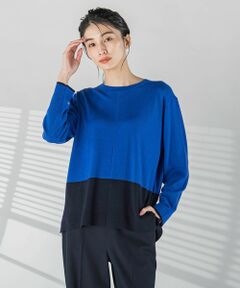 la.f...(大きいサイズ) / ラ・エフ(おおきいサイズ) ニット・セーター | 【大きいサイズ】バイカラーニット≪手洗い可能≫