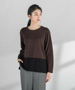 la.f...(大きいサイズ) / ラ・エフ(おおきいサイズ) ニット・セーター | 【大きいサイズ】バイカラーニット≪手洗い可能≫