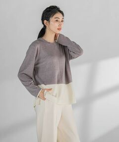 la.f...(大きいサイズ) / ラ・エフ(おおきいサイズ) ニット・セーター | 【大きいサイズ】バイカラーニット≪手洗い可能≫