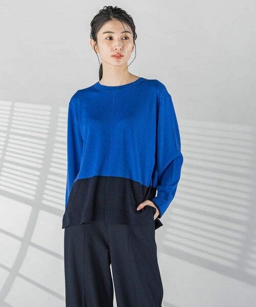 la.f...(大きいサイズ) / ラ・エフ(おおきいサイズ) ニット・セーター | 【大きいサイズ】バイカラーニット≪手洗い可能≫ | 詳細3