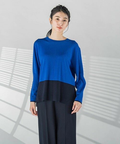 la.f...(大きいサイズ) / ラ・エフ(おおきいサイズ) ニット・セーター | 【大きいサイズ】バイカラーニット≪手洗い可能≫ | 詳細4