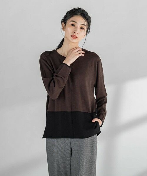 la.f...(大きいサイズ) / ラ・エフ(おおきいサイズ) ニット・セーター | 【大きいサイズ】バイカラーニット≪手洗い可能≫ | 詳細15