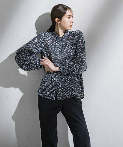 la.f...(大きいサイズ) / ラ・エフ(おおきいサイズ) シャツ・ブラウス | 【大きいサイズ】ジャガードプリントブラウス≪洗濯機で洗える≫ | 詳細10