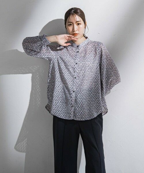 la.f...(大きいサイズ) / ラ・エフ(おおきいサイズ) シャツ・ブラウス | 【大きいサイズ】ジャガードプリントブラウス≪洗濯機で洗える≫ | 詳細22