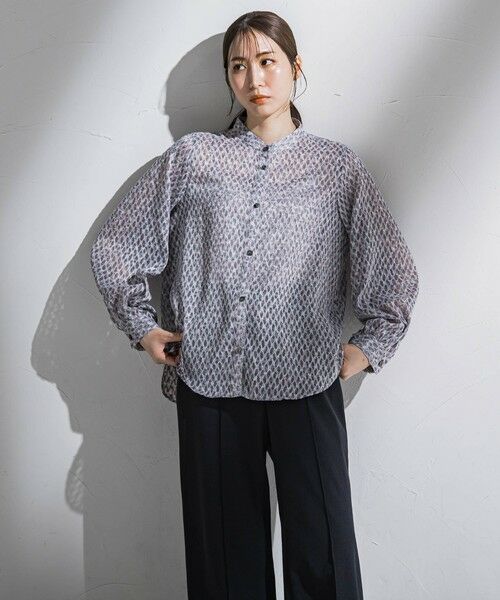 la.f...(大きいサイズ) / ラ・エフ(おおきいサイズ) シャツ・ブラウス | 【大きいサイズ】ジャガードプリントブラウス≪洗濯機で洗える≫ | 詳細24