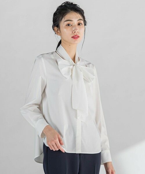 la.f...(大きいサイズ) / ラ・エフ(おおきいサイズ) シャツ・ブラウス | 【大きいサイズ】ボウタイリボンブラウス≪洗濯機で洗える≫ | 詳細14