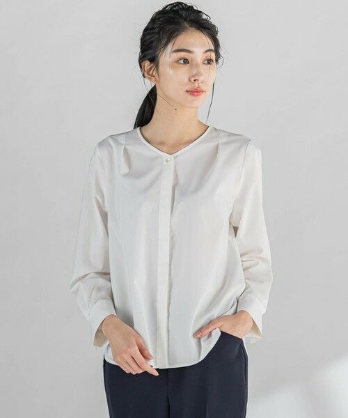 la.f...(大きいサイズ) / ラ・エフ(おおきいサイズ) シャツ・ブラウス | 【大きいサイズ】ボウタイリボンブラウス≪洗濯機で洗える≫ | 詳細22