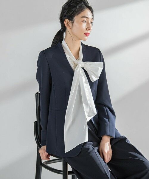 la.f...(大きいサイズ) / ラ・エフ(おおきいサイズ) シャツ・ブラウス | 【大きいサイズ】ボウタイリボンブラウス≪洗濯機で洗える≫ | 詳細30