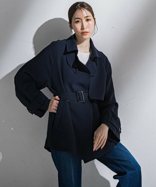 la.f...(大きいサイズ) / ラ・エフ(おおきいサイズ) ダッフルコート | 【大きいサイズ】ショートトレンチコート≪手洗い可能≫ | 詳細14