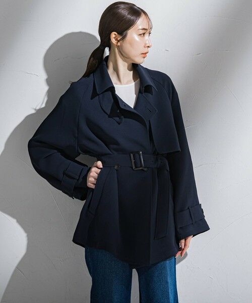 la.f...(大きいサイズ) / ラ・エフ(おおきいサイズ) ダッフルコート | 【大きいサイズ】ショートトレンチコート≪手洗い可能≫ | 詳細15