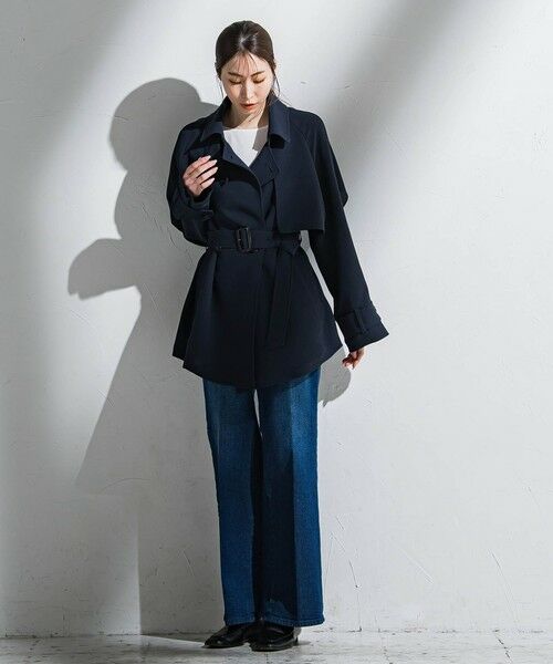 la.f...(大きいサイズ) / ラ・エフ(おおきいサイズ) ダッフルコート | 【大きいサイズ】ショートトレンチコート≪手洗い可能≫ | 詳細18