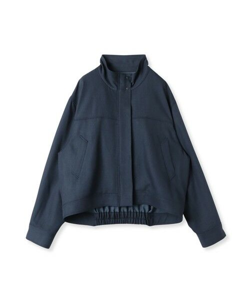 la.f...(大きいサイズ) / ラ・エフ(おおきいサイズ) テーラードジャケット | 【大きいサイズ】スタンドカラーデニムブルゾン≪洗濯機で洗える≫ | 詳細1