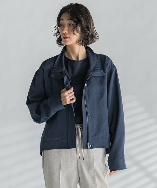 la.f...(大きいサイズ) / ラ・エフ(おおきいサイズ) テーラードジャケット | 【大きいサイズ】スタンドカラーデニムブルゾン≪洗濯機で洗える≫ | 詳細13