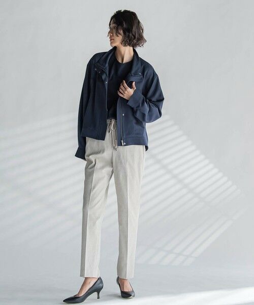 la.f...(大きいサイズ) / ラ・エフ(おおきいサイズ) テーラードジャケット | 【大きいサイズ】スタンドカラーデニムブルゾン≪洗濯機で洗える≫ | 詳細16